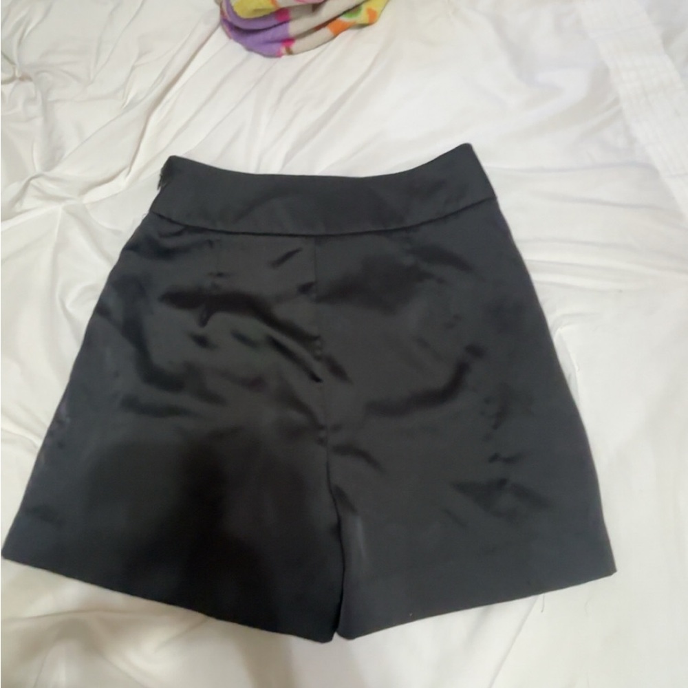Glam Black High Waist Tailored Shorts